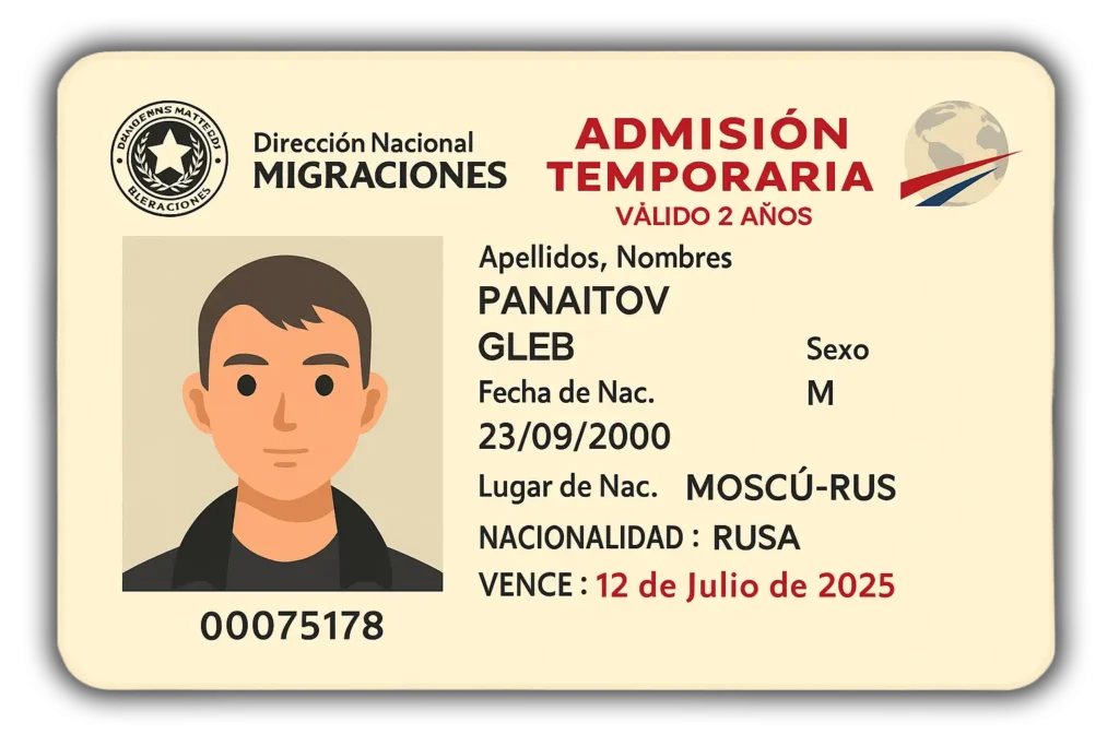 résidence temporaire paraguay