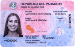 Cédula de identidad Paraguay