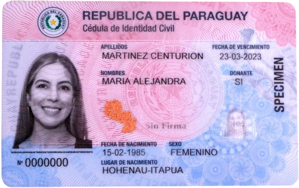 Cédula de identidad Paraguay