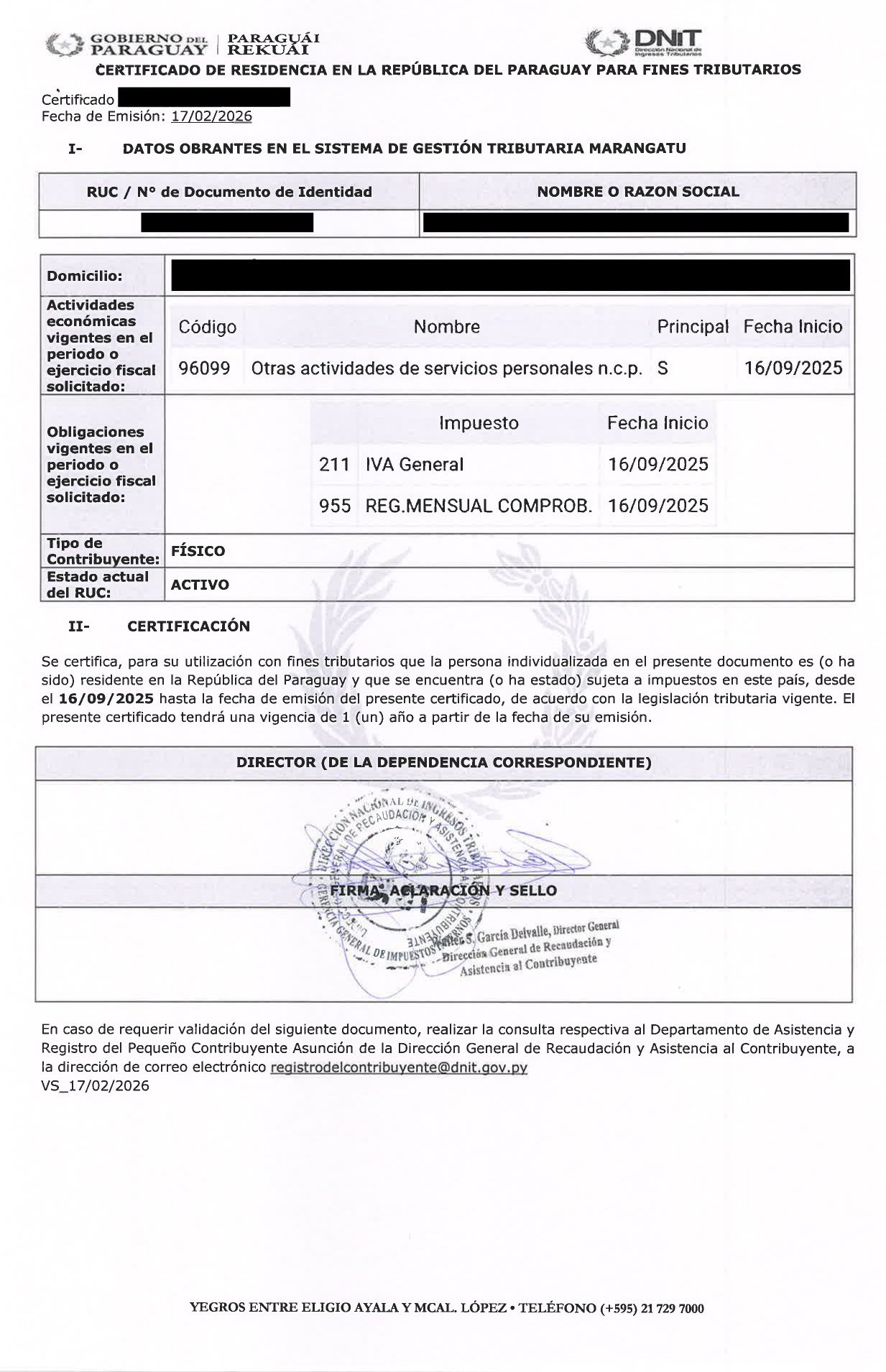 Tax residency certificateCertificado de Residencia Fiscal