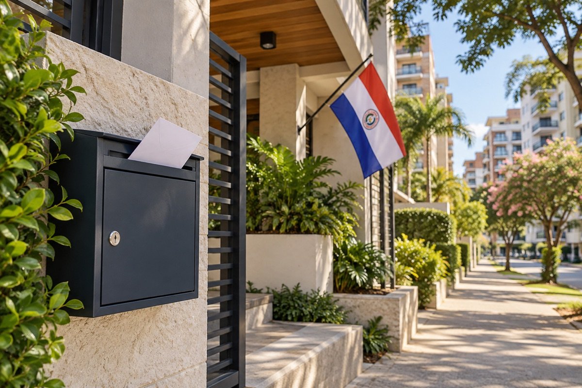 AI illustration: address and mail reception in Paraguay